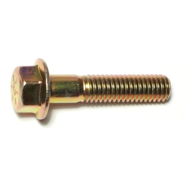Midwest Fastener Grade 8, 3/8"-16 Flange Bolt, Zinc Plated Steel, 1-3/4 in L, 4 PK 71646 - main